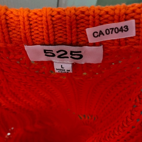 Ladies Orange Chunky Knit Sweater 100% Cotton - Large - Picture 4 of 6